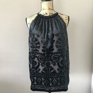 Max Studio Velvet Burnout Halter size M blk/gray